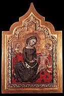 維塔萊·達·博洛尼亞（英語：Vitale da Bologna）的《謙卑的聖母》（Madonna dell'Umiltà），41 × 24cm，約作於1353年，來自吉安·賈科莫·波爾迪·佩佐利的藏品[4]