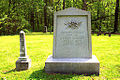 Tombstones of Aaron Grigsby & Sarah Lincoln Grigsby at Little Pigeon Cemetery in Lincoln State Park.