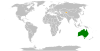 Location map for Australia and Kyrgyzstan.