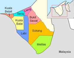 Kuala Balai is in yellow.