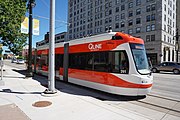 A Liberty Modern Streetcar on the QLine in Detroit