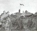 The II Polish Corps hoisted the Polish banner over the abandoned ruins of the Monte Cassino monastery.