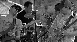 From left to right: Jake Cinninger, Kris Myers, Ryan Stasik and Brendan Bayliss performing in April 2007.