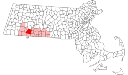 Location in Hampden County in Massachusetts