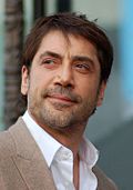 Photo of Javier Bardem at the unveiling ceremony of for his star on the Hollywood Walk of Fame in 2012.