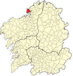 Location of the municipality of Ferrol within Galicia