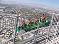 The X Scream on top of the Stratosphere "drops" riders over the edge of the tower