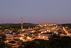 Downtown Corbin, Kentucky, from North Kentucky Street, looking South down Main Street