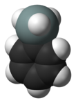 ball-and-stick model of the phenylsilane molecule