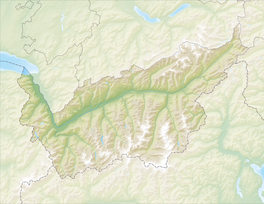 Map showing the location of Ried Glacier