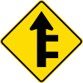 (W2-13) Double side road intersections from right