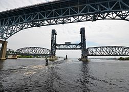 Gold Star Bridge and Amtrak Thames River Bridge