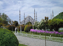 Seen from Sultanahmet Square, close to the Hagia Sophia.