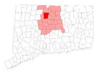 Location in Hartford County, Connecticut