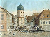 The Ranstädt Gate during demolition work in 1822