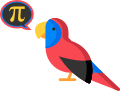 A parrot, a symbol used to represent polyamory, saying “pi”, the first letter of polyamory