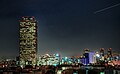 Torre Pemex at night.