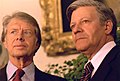 Jimmy Carter and Willy Brandt at the White House on July 13, 1977.