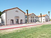 Historic Coolidge High School built in 1939 and NRHP eligible. The building now houses the offices of the Coolidge Unified School District No. 21.