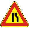 Road narrows on right side