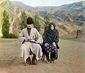 Man and woman posing outside in Dagestan, April 1904