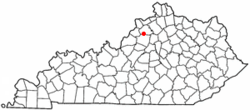 Location of Eminence, Kentucky