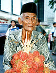 A Javanese man wearing typical contemporary batik shirt.