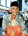 A Javanese man wearing typical contemporary batik shirt.