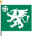 The colour of the Utti Jaeger Regiment features a griffin, representing army aviation by combining the lion of the army with the eagle of the air force. The stylized swastika resembles the spinning rotor of a helicopter.