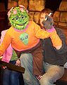 "Briegel der Busch" puppet and puppeteer Jan Mixsa, autographing at "Erstes Fantreffen von Bernd das Brot"