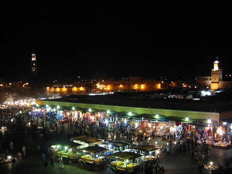 File:Marrakech square night.jpg