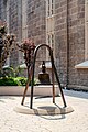 Historic Bell at its new display position between historic church and new community center, ca. 2019.