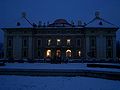 Austerlitz Palace seen from the park at dusk