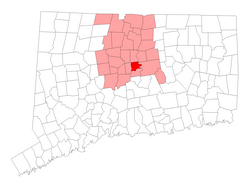 Location within Hartford County, Connecticut