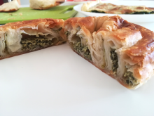 Typical börek with a spinach filling