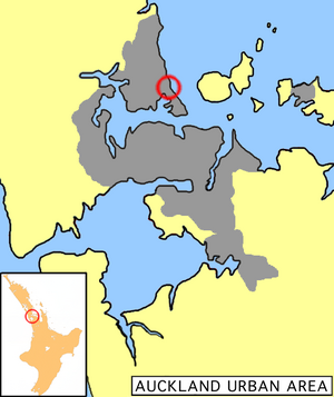 Location of Takapuna.