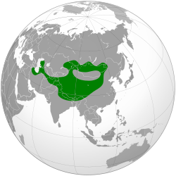 Mapa de distribución del manul.