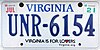 A Virginia license plate reading "SAMPLE"