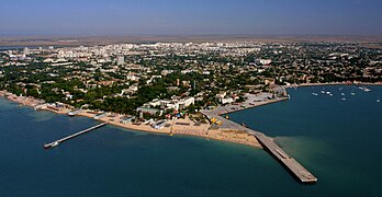 Photo of Yevpatoria, major city on Crimea's west coast and fourth most populous city[p] on the peninsula[42][8]