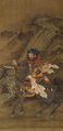 Portrait of Zhang Fei on horseback by Zhao Zhi (Ming Dynasty)