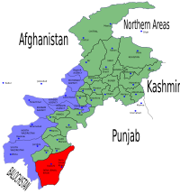 Map of North-West Frontier Province with Dera Ismail Khan District highlighted