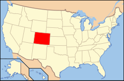 Location of Castle Rock in the State of Colorado