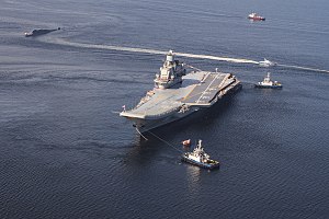 An overhead view of Admiral Flota Sovetskogo Soyuza Kuznetsov.