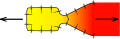 Image 26Rocket thrust is caused by pressures acting in the combustion chamber and nozzle. From Newton's third law, equal and opposite pressures act on the exhaust, and this accelerates it to high speeds. (from Rocket engine)