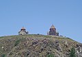 Sevanavank monastery viewed from the lake.