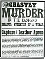 Jack the Ripper Wanted poster issued by the police in 1888