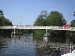 The bridge from the river, looking upstream