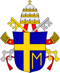 Coat of Arm of Pope John Paul II The Letter M is for Mary, the mother of Jesus, to whom he held strong devotion