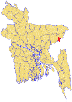 Location of Kamalganj কমলগঞ্জ