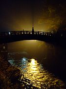 Vista nocturna del puente.